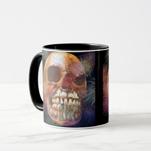 Skull with fireworks マグカップ (正面左)