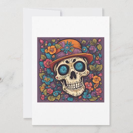 skull with flowers 招待状 (正面)