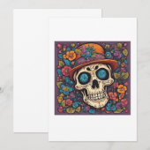 skull with flowers 招待状 (正面/裏面)