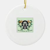 Skull With Flowers Until Death Do Us Part Classic セラミックオーナメント (正面)