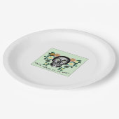 Skull With Flowers Until Death Do Us Part Classic ペーパープレート (アングル)