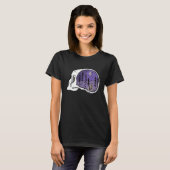 Skull with Forest Nighttime Camping Scene True Cri Tシャツ (正面フル)