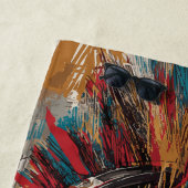 Skull with Headphones Punk Graffiti Art Design ビーチタオル (インサイチュ)