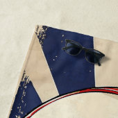 Skull with Headphones Retro Music Art ビーチタオル (インサイチュ)