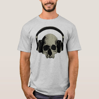 skull with headphones tシャツ