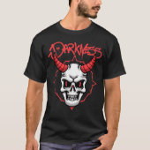 Skull with Red Horns streetwear Tシャツ (正面)