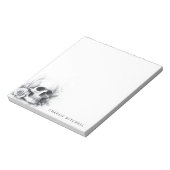 Skull with roses watercolor painting ノートパッド (回転)