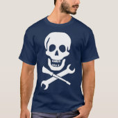 Skull with tools for plumber electrician tシャツ (正面)