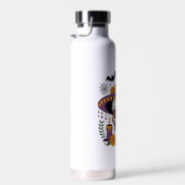 Skull with Witch Hat Halloween Vector ウォーターボトル (右面)