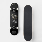 Skull "your turn" Skateboard w/ personalised quote スケートボード (正面)