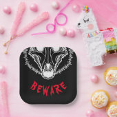 SKULLDOGに注意不気味する ペーパープレート (パーティー)