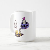 Skulls and Candles Illustration Set コーヒーマグカップ (正面左)