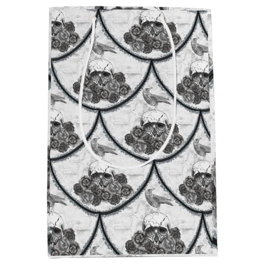 Skulls and Crows Gift Bag ミディアムペーパーバッグ (正面)