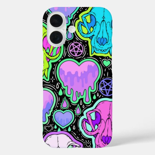 Skulls and hearts Case-Mate iPhoneケース (裏面)