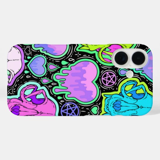 Skulls and hearts Case-Mate iPhoneケース (裏面 (横))