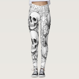 skulls and pumpkins leggings レギンス