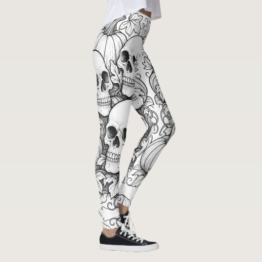 skulls and pumpkins leggings レギンス (右)