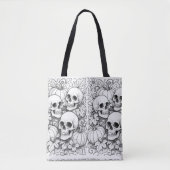 skulls and pumpkins tote トートバッグ (正面)