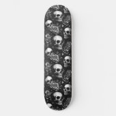 Skulls And Roses Black Gothic スケートボード (正面)