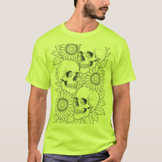 skulls and sunflowers T-Shirt Tシャツ