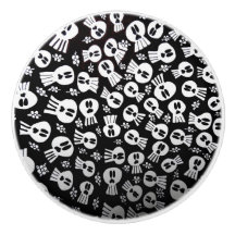 Skulls-ceramic pull drawer