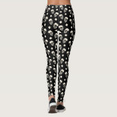 Skulls Diamond Pattern Black Halloween Leggings レギンス (裏面)