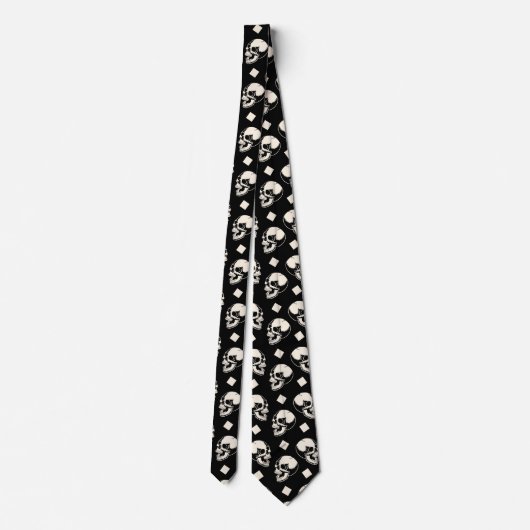 Skulls Diamond Pattern Halloween Celebration ネクタイ (裏面)