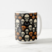 Skulls for Halloween コーヒーマグカップ (正面右)