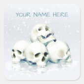 Skulls in the snow. Personalized スクエアシール (正面)