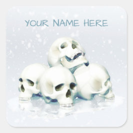 Skulls in the snow. Personalized スクエアシール