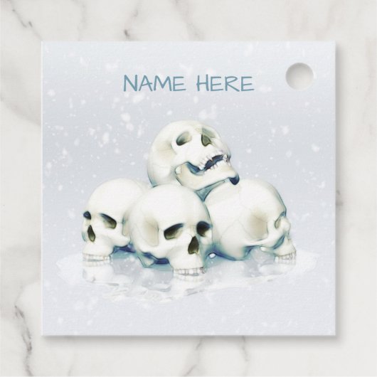 Skulls in the snow. Personalized フェイバータグ (裏面)