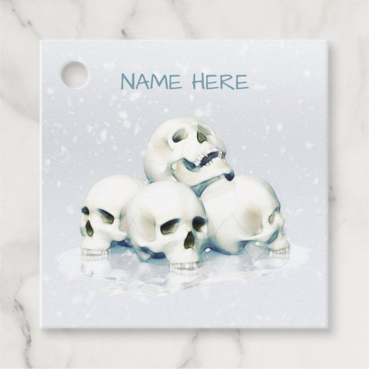 Skulls in the snow. Personalized フェイバータグ (正面)