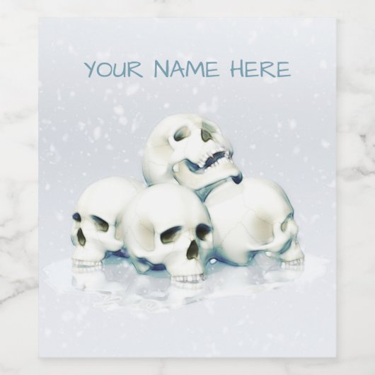 Skulls in the snow. Personalized ワインラベル (シングルラベル)