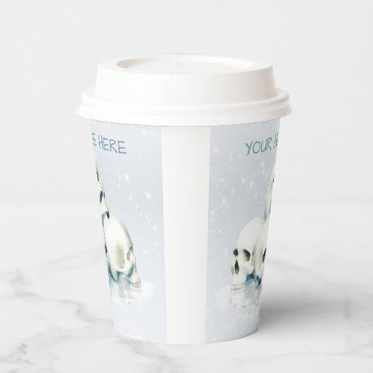 Skulls in the snow. Personalized 紙コップ (左)