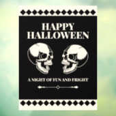 Skulls Laughing Black Cream Halloween Window Cling ウィンドウサイン (シート3)