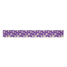 Skulls on Purple Satin Ribbon – Gothic Halloween サテンリボン