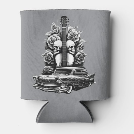 Skulls, Roses & Lowrider Art Can Cooler 缶クーラー (正面)