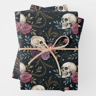 Skulls & Roses Wrapping Paper ラッピングペーパーシート