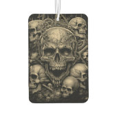 Skulls Sepia Tone Bones Gothic Scary Lifestyle カーエアーフレッシュナー (裏面)