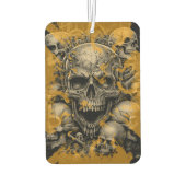 Skulls Sepia Tone Flames Gothic Scary Lifestyle カーエアーフレッシュナー (裏面)