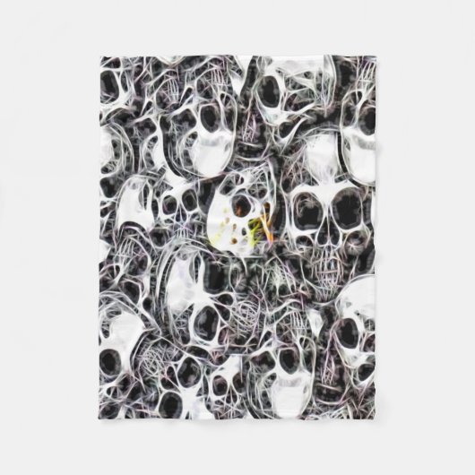 Skullyのスカルの埋葬地のフラクタル フリースブランケット (正面)