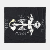 Skullyのスカルの狼人間の種族のグランジな芸術 フリースブランケット (正面(横))