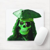 skullyのネオン緑の海賊及びパッチ マウスパッド (マウス)