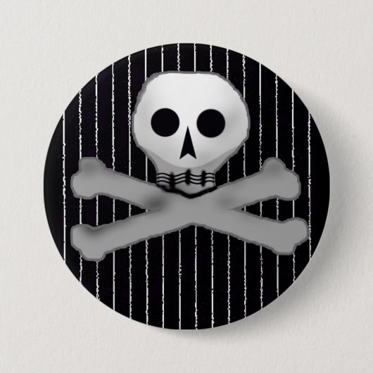 skully細い縦縞 缶バッジ (正面)