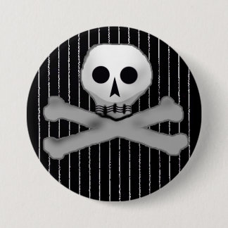 skully細い縦縞 缶バッジ