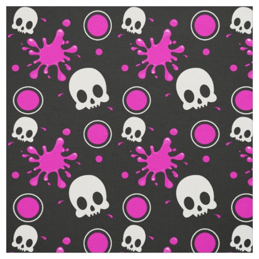 Skully (ショッキングピンク) ファブリック (見本)