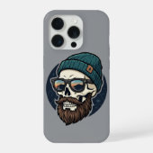 Skully beanie hipster. iPhoneケース (裏面)