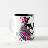 skullz。 まっすぐな歪んだ矢 ツートーンマグカップ (正面左)