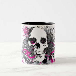 skullz。 まっすぐな歪んだ矢 ツートーンマグカップ