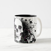 skullz。 まっすぐな歪んだ矢 ツートーンマグカップ (正面右)